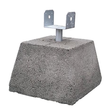 concrete pier block with metal bracket lowes|4x4 deck block Lowe's.